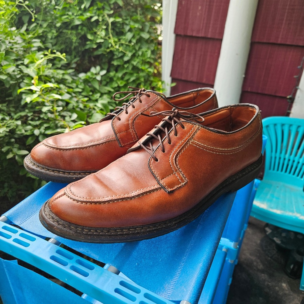 Allen Edmonds Wilbert Split Toe Cognac Brown Leather Oxford Shoes Mens 11